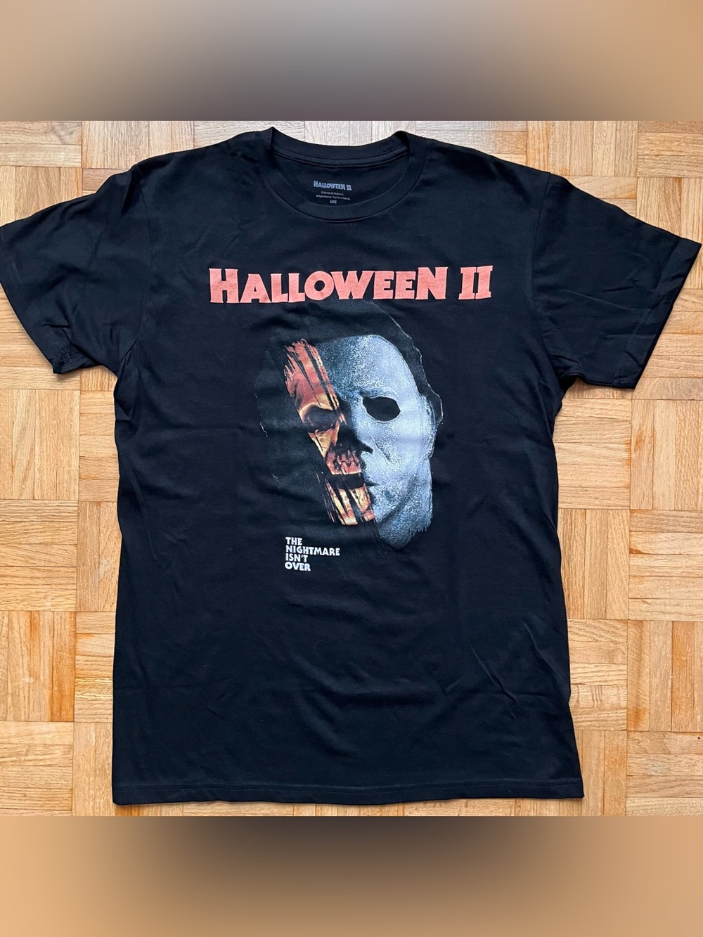 Black Halloween II Graphic Tee with Red Logo